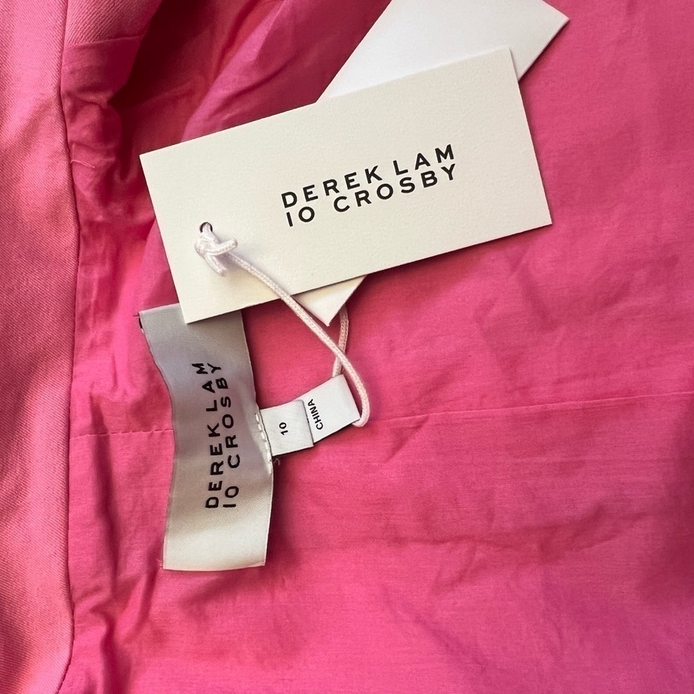 Derek Lam 10 Crosby cropped single breasted blazer pink size M barbiecore - Picture 9 of 10